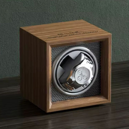 Remontoir L'Anthracite, coffret en bois plaqué et façade anthracite à motif texturé
