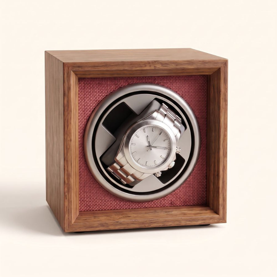 Le Vermillon — Remontoir montre automatique 1 montre, bois plaqué rouge